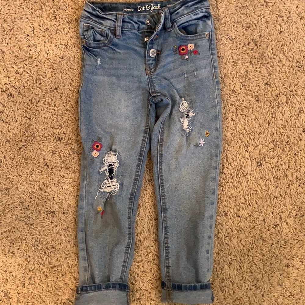 Cat & Jack Floral Girlfriend Jeans - 5